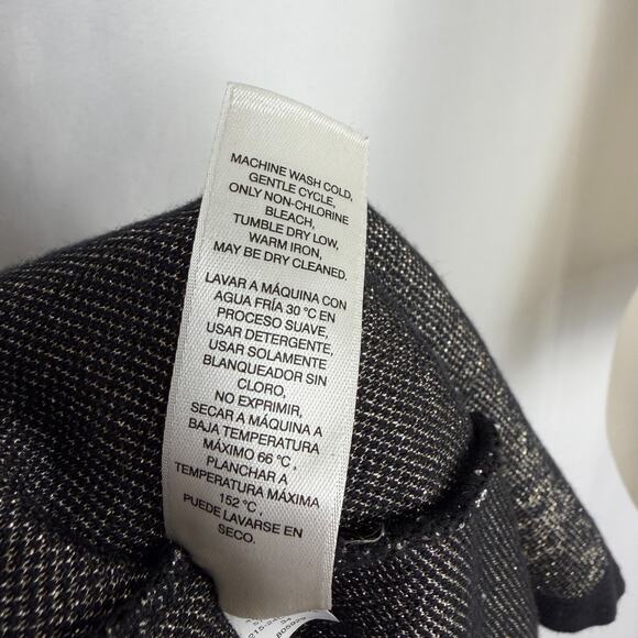 CHICOS Womens Black Silver Gold Detailed Cardigan Sweater 3/XL/16 Holiday Party - Picture 8 of 9